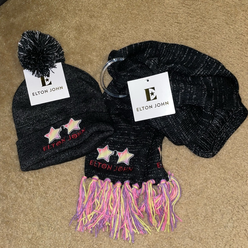 Elton John Winter hat and scarf